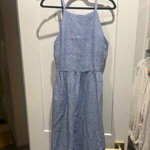 Women's Linen Sleevless Midi Dress